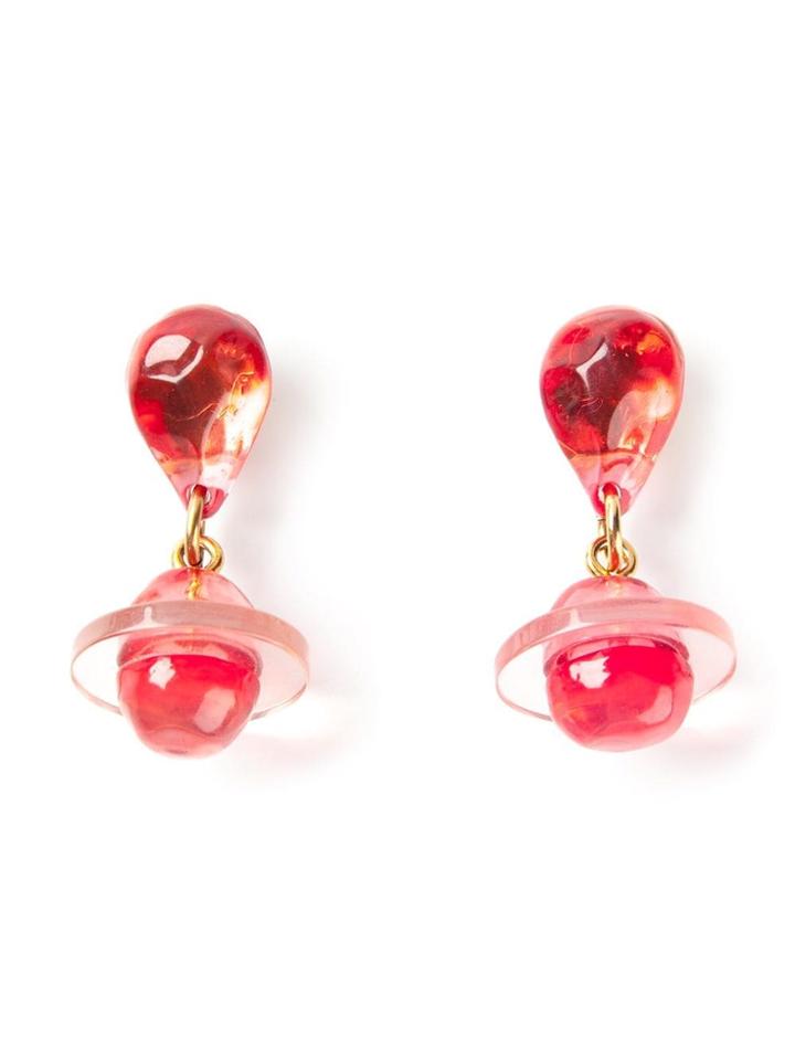 Katheleys Vintage French 'water' Clip-on Earrings - Pink & Purple