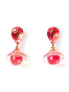Katheleys Vintage French 'water' Clip-on Earrings - Pink & Purple