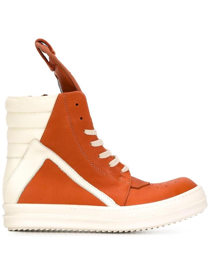 Rick Owens Geobasket Hi-top Sneakers, Women's, Size: 36, Yellow/orange, Leather/rubber