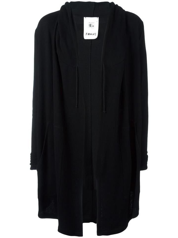 Lost & Found Rooms Open Cardigan, Men's, Size: Small, Black, Cotton/spandex/elastane/viscose