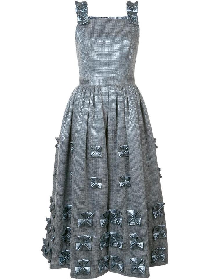 Alena Akhmadullina Embellished Strap Dress, Women's, Size: 40, Grey, Acrylic/polyamide/wool/metallic Fibre