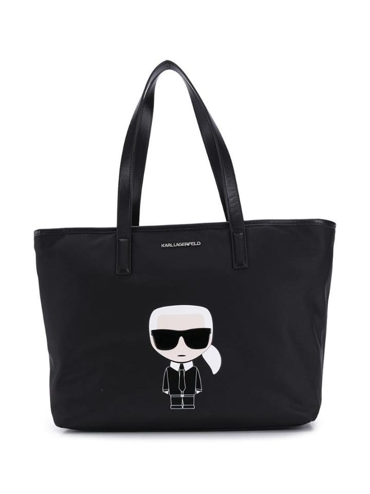 Karl Lagerfeld Ikonik Nylon Shopper Tote - Silver