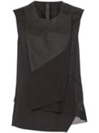 Ilaria Nistri Draped Sleeveless Tank, Women's, Size: 42, Black, Silk/leather/acetate