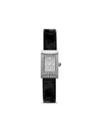 Boucheron Small Diamond Reflet Black Leather Strap Watch - Steel