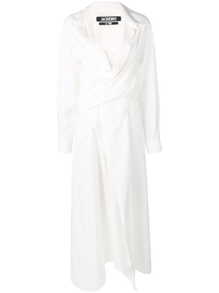 Jacquemus Long-sleeve Flared Maxi Dress - White