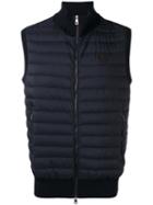 Moncler Quilted Body-warmer Jacket, Men's, Size: Medium, Blue, Polyamide/cotton/nylon/polyamide