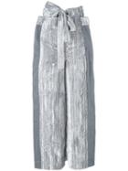 Eckhaus Latta Tied Belt Cropped Trousers, Women's, Size: Small, Grey, Rayon