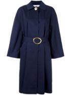 Christian Dior Vintage Belted Coat, Women's, Size: 42, Blue