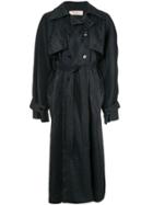 Nina Ricci Long Reversible Trench Coat - Blue