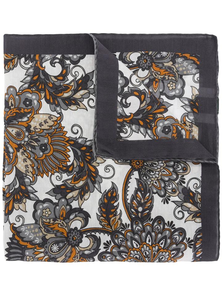 Eleventy Floral Print Scarf - White