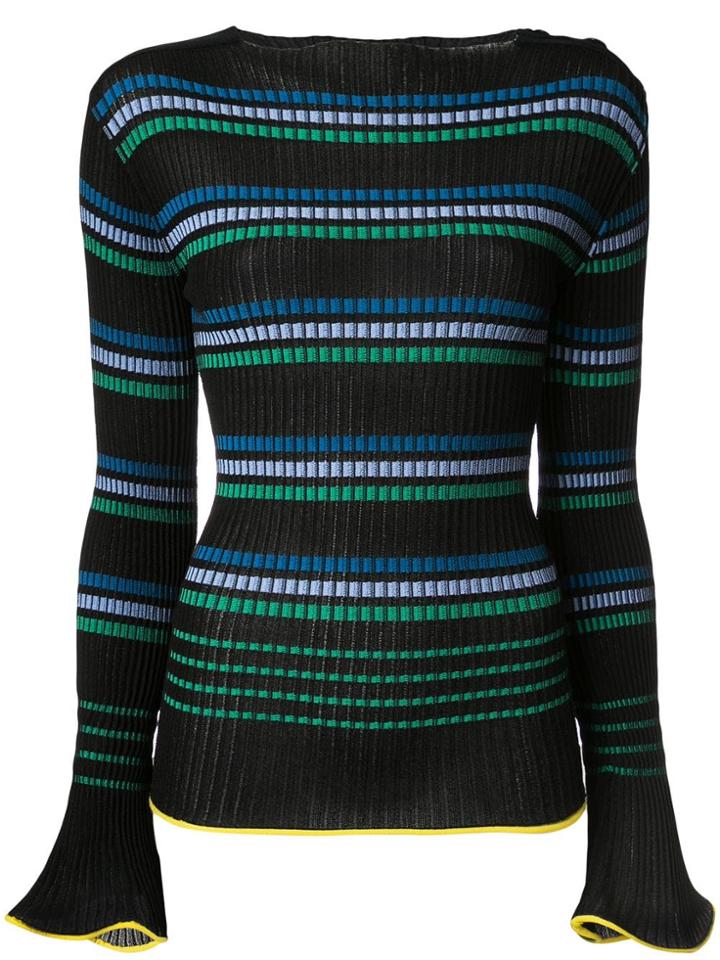 Roland Mouret Striped Ribbed Jumper - Black