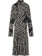 Proenza Schouler Marble Print Stretch Chiffon Dress - Black