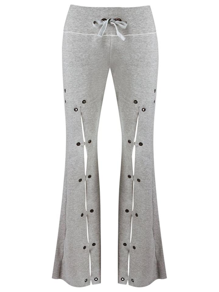 Andrea Bogosian Flared Trousers, Women's, Size: Pp, Grey, Cotton/polyester