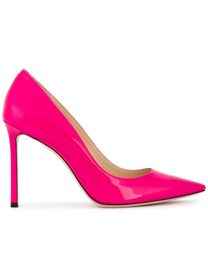 Jimmy Choo Shocking Pink Romy 100 Pumps - Pink & Purple