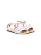 Ermanno Scervino Junior Logo Ribbon Sandals - Pink & Purple