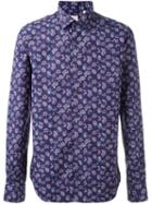 Xacus Abstract Print Shirt, Men's, Size: 45, Pink/purple, Cotton