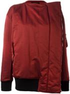 Yang Li Off-centre Zip Padded Jacket, Women's, Size: 38, Red, Polyamide/polyester/viscose