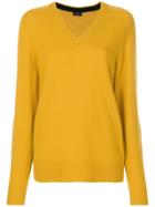 Joseph V-neck Sweater - Yellow & Orange