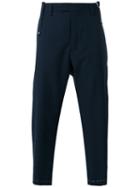 Oamc Cropped Trousers, Men's, Size: 33, Blue, Cotton/virgin Wool/cupro