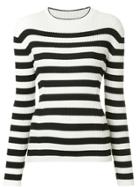 Des Prés Striped Rib Knit Top - Black