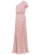 Tufi Duek Long One Shoulder Dress - Pink & Purple