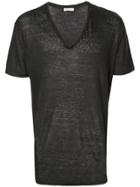 Etro Longline V-neck T-shirt - Black
