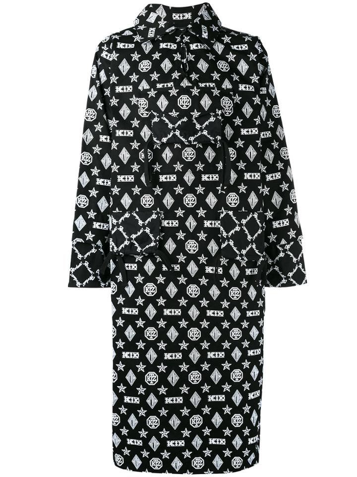 Ktz Long Printed Hooded Sweatshirt - Black