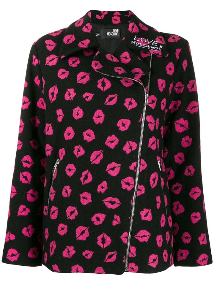 Love Moschino Zip-up Lip Jacket - Black