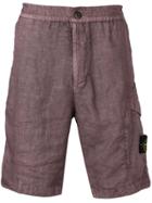 Stone Island Elasticated Cargo Shorts - Pink