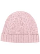 N.peal Cable Knit Beanie - Pink & Purple