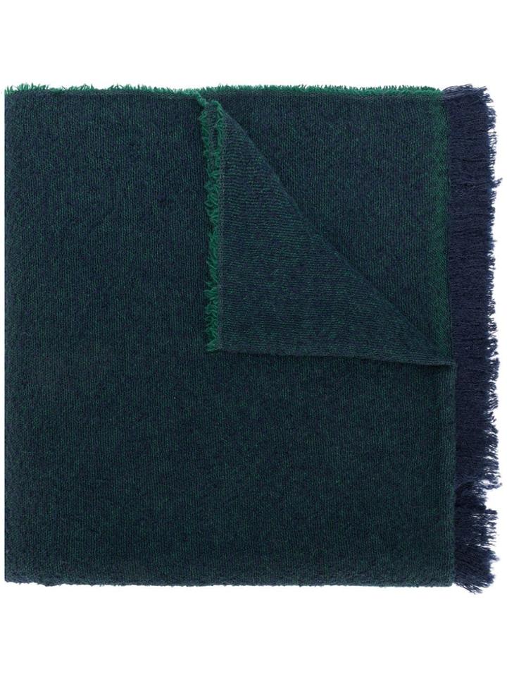 Zanone Frayed Edge Scarf - Blue