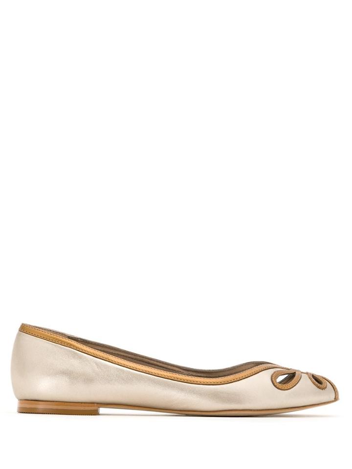 Sarah Chofakian Leather Ballerina Shoes - Metallic