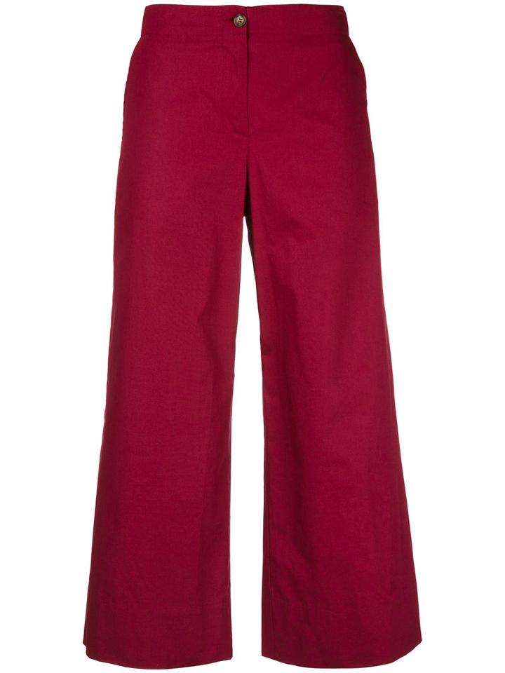 I'm Isola Marras - Cropped Trousers - Women - Cotton - 46, Women's, Red, Cotton
