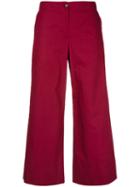 I'm Isola Marras - Cropped Trousers - Women - Cotton - 46, Women's, Red, Cotton