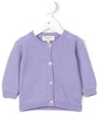 Cashmirino - Buttoned Cardigan - Kids - Cashmere - 9 Mth, Pink/purple