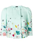 Elisabetta Franchi Floral Cropped Jacket - Green