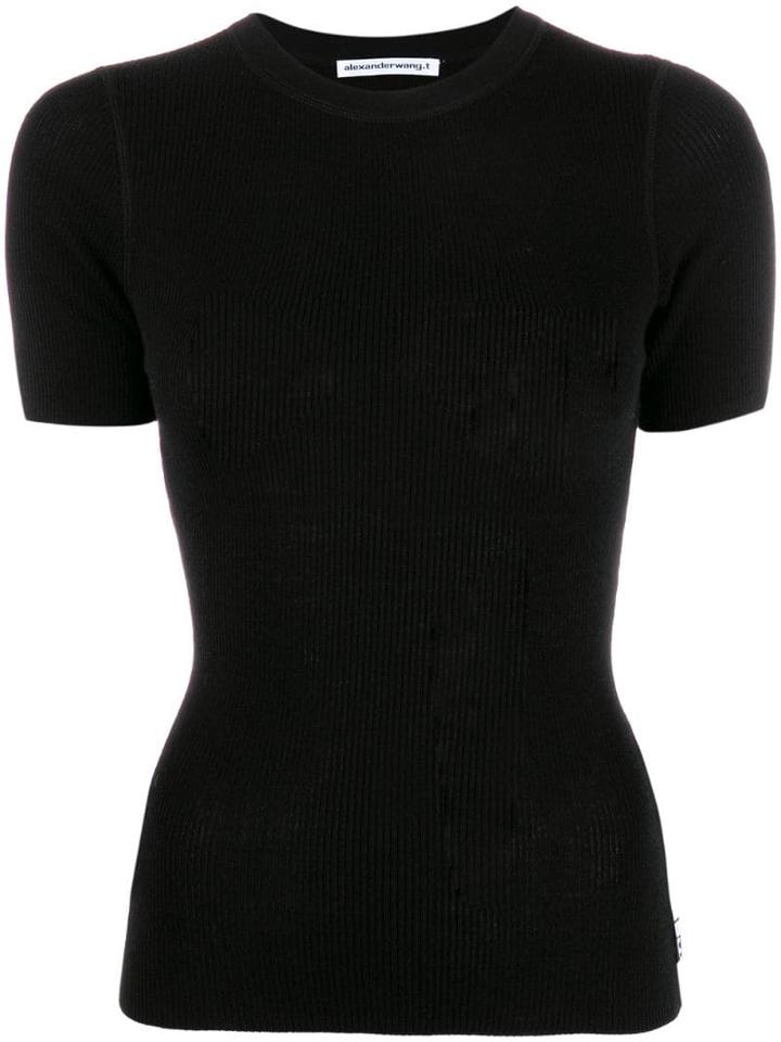 Alexander Wang Ribbed Knit T-shirt - Black