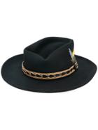 Jessie Western Feather Detail Hat - Black