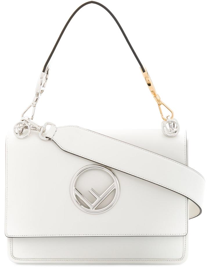 Fendi White Leather Kan I F Handbag