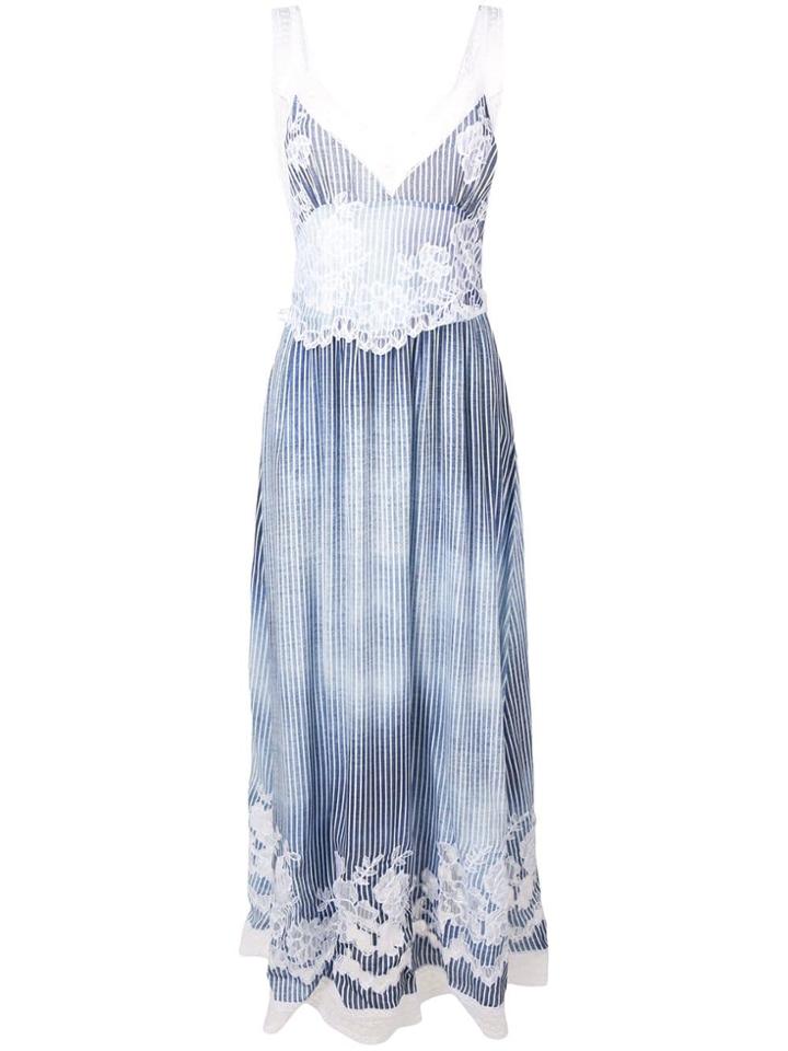 Ermanno Scervino Striped Maxi Dress - Blue