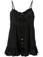 Alexander Mcqueen - Ruffled Camisole - Women - Silk - 42, Women's, Black, Silk