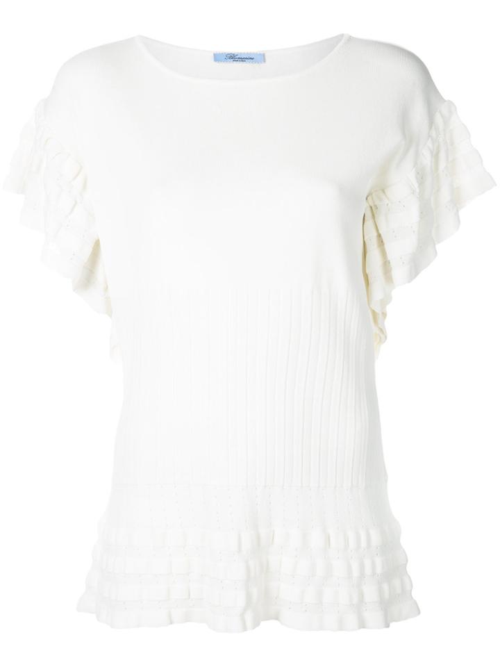 Blumarine Frill Trim Knit Top - White