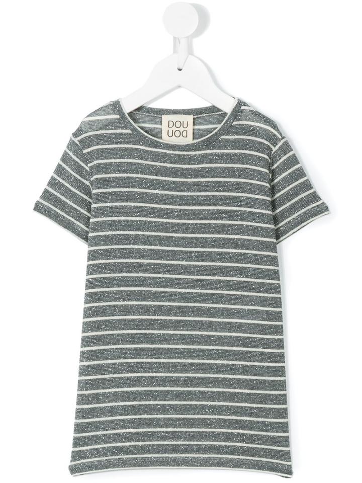 Douuod Kids - Striped T-shirt Dress - Kids - Polyamide/polyester/spandex/elastane/viscose - 3 Yrs, Grey