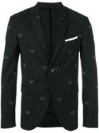 Neil Barrett Chevron Print Blazer - Black