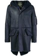 Mr & Mrs Italy Shearling-lined Leather Coat - Blue