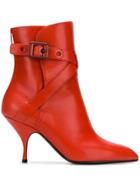 Bottega Veneta Pointed Ankle Boots - Red