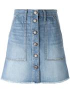 Current/elliott Washed Denim Skirt, Women's, Size: 29, Blue, Cotton