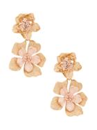 Oscar De La Renta Floral Drop Earrings - Metallic