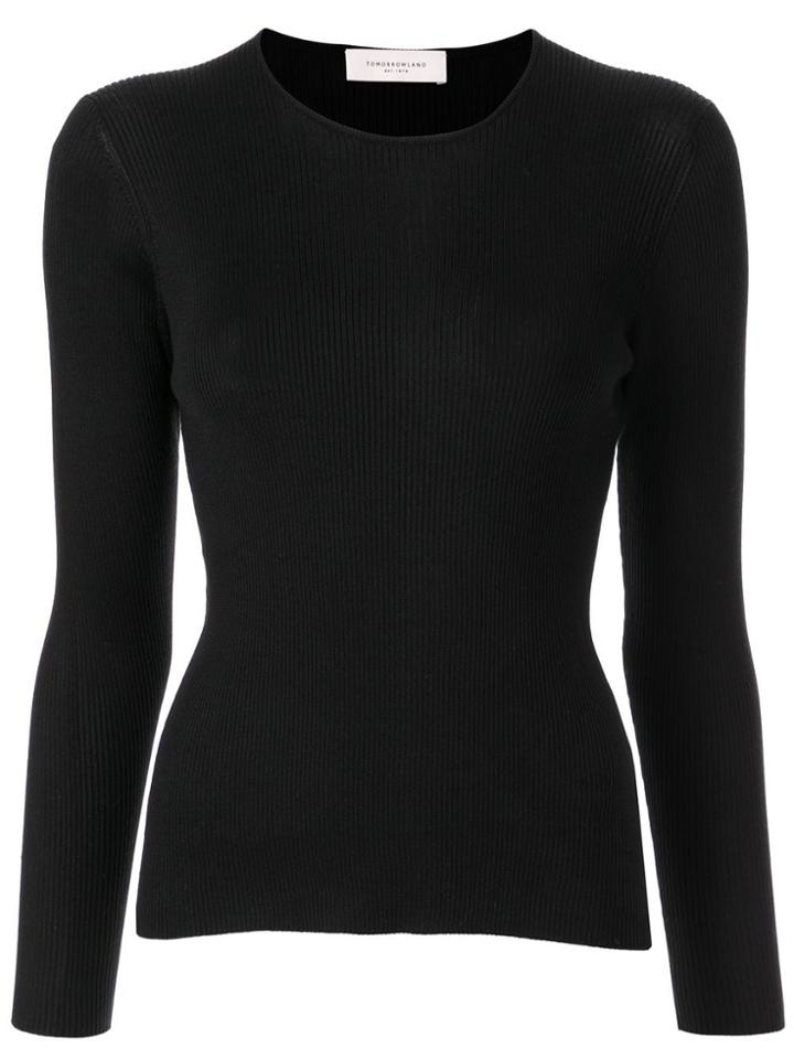 Tomorrowland Ribbed Crew Neck Jumper - Black