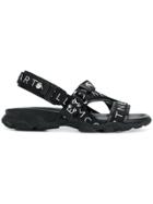 Stella Mccartney Logo Printed Strap Sandals - Black